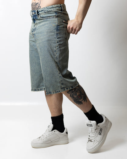 Bermuda Richmond X logato in jeans uomo