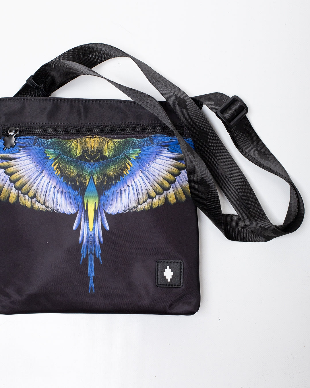 Tracolla Marcelo Burlon in nylon con logo wings colorfull