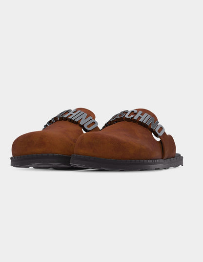 Sandalo Moschino in pelle scamosciata uomo