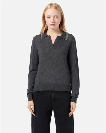 Maglia polo Iceberg in lana con logo ricamato