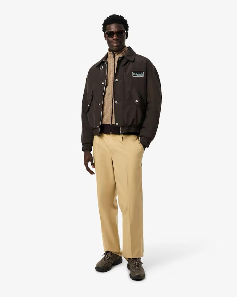 Felpa Lacoste con zip logata allover uomo