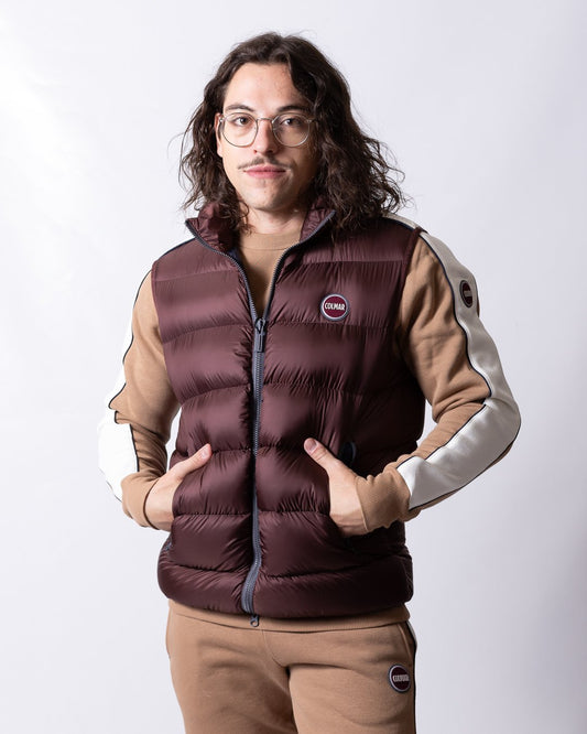 Gilet Colmar imbottito con logo in rilievo e finitura lucida