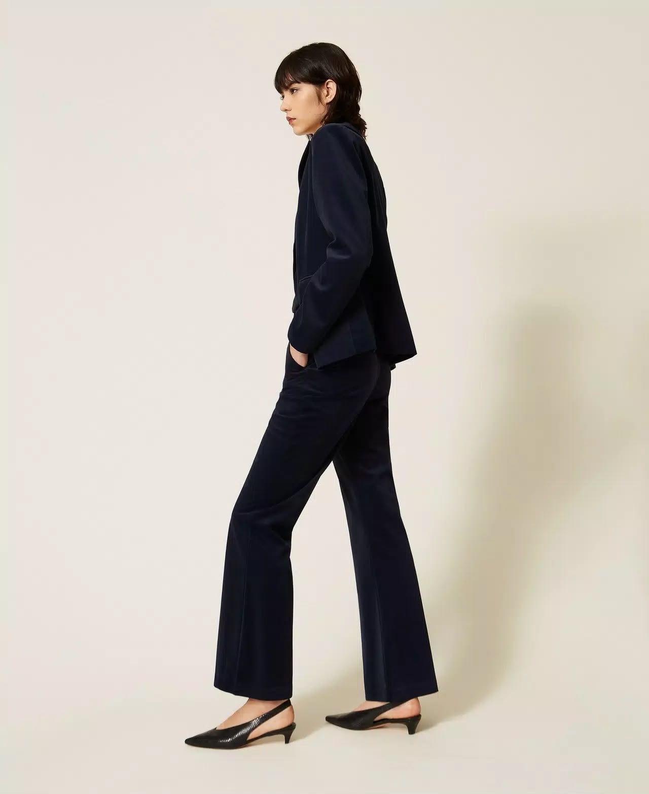 Pantalone Twinset Actitude flare in velluto donna