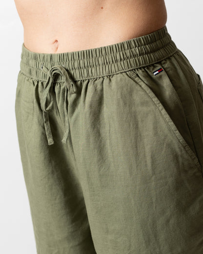 Pantalone Tommy Jeans svasato in misto lino donna