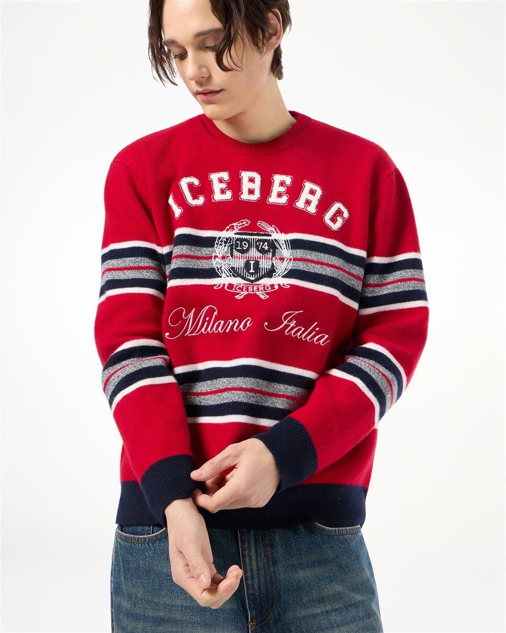 Maglia Iceberg in lana con logo e ricami