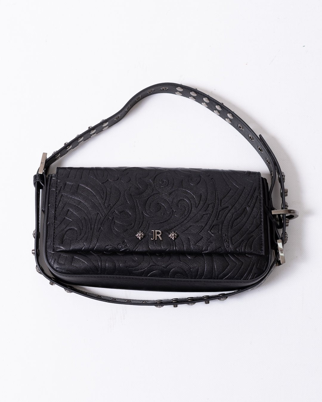 Borsa John Richmond texture in rilievo con borchie e logo