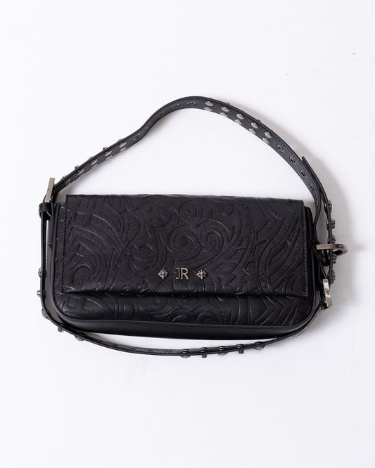 Borsa John Richmond texture in rilievo con borchie e logo