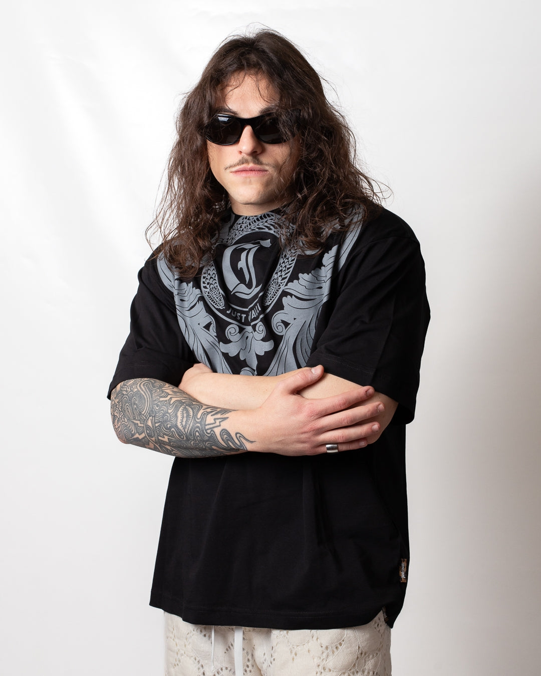 T-Shirt Just Cavalli girocollo "Arabesque" uomo