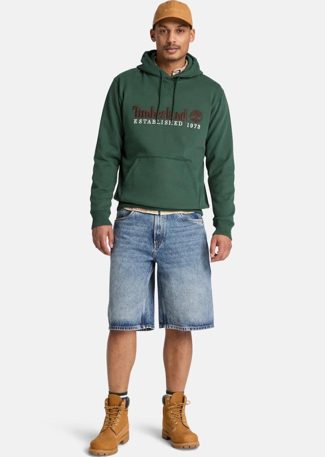 Felpa Timberland con cappuccio e logo ricamato