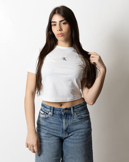 T-Shirt Calvin Klein slim con logo monogram donna
