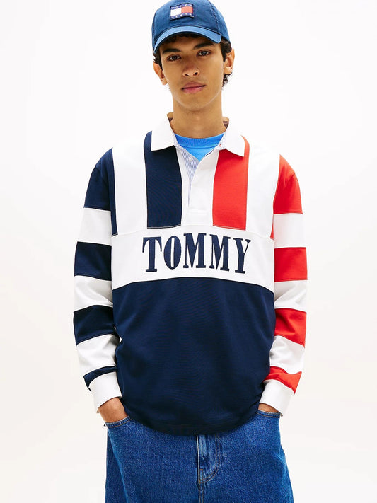 Felpa Tommy Jeans polo con logo uomo