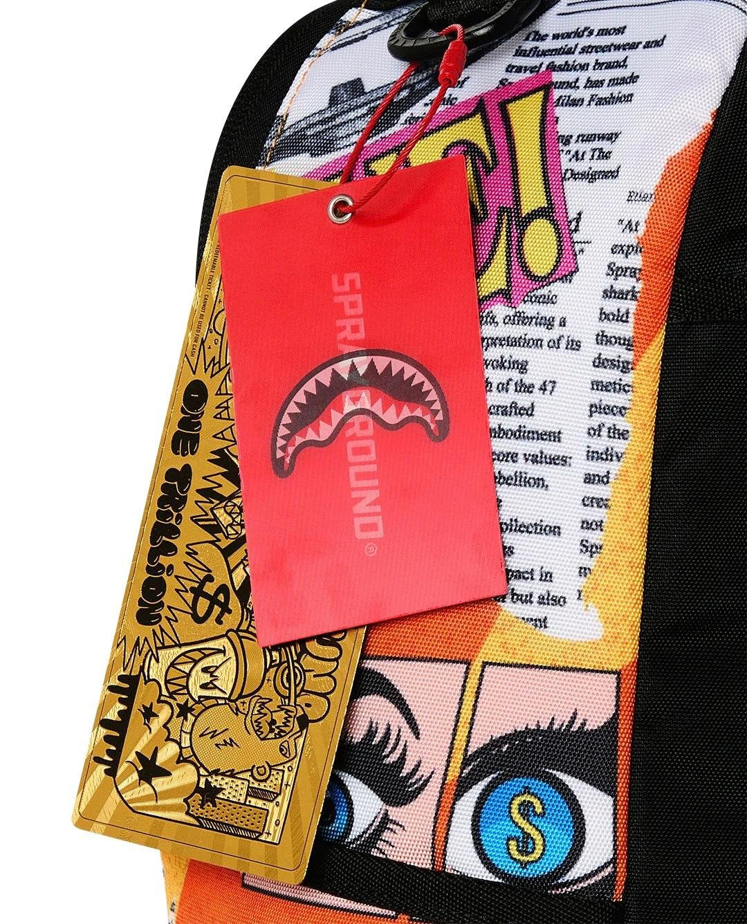 Zaino Sprayground giallo LIPS MAGAZINE COLLAGE BACKPACK 