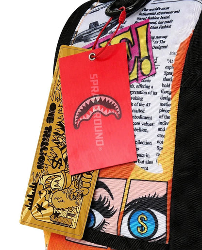 Zaino Sprayground giallo LIPS MAGAZINE COLLAGE BACKPACK 