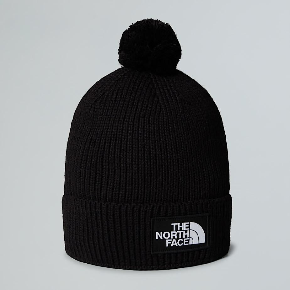 Cappello The North Face in costina con patch e pon pon