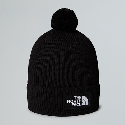 Cappello The North Face in costina con patch e pon pon