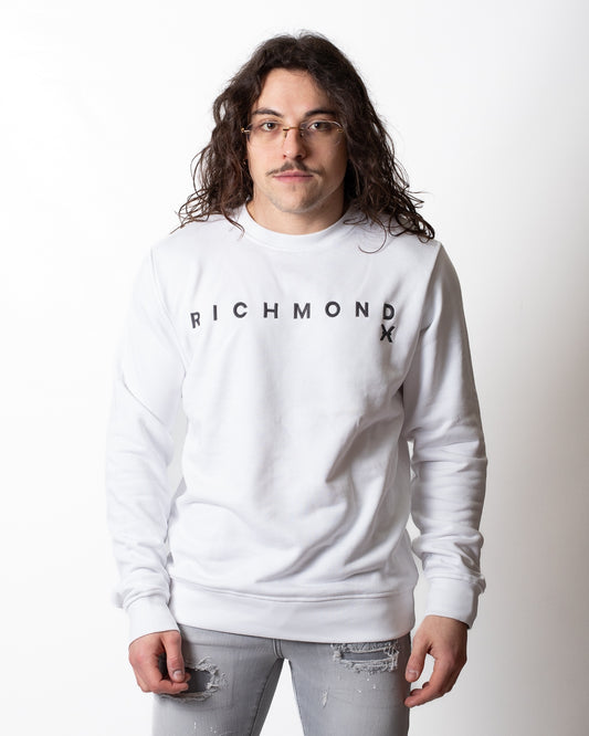 Felpa Richmond X girocollo con logo in rilievo uomo