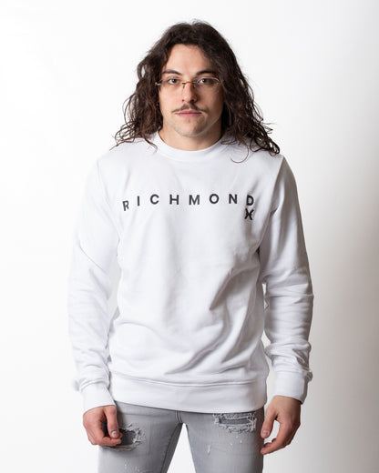 Felpa Richmond X girocollo con logo in rilievo uomo