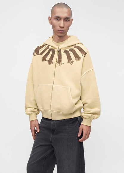 Felpa Palm Angels fullzip con cappuccio "Big Neck Logo" uomo