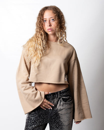 Felpa Comme des Fuckdown cropped con etichetta donna