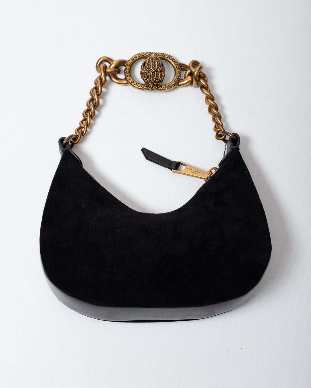 Borsa Kurt Geiger in suede "Chelsea chain" donna