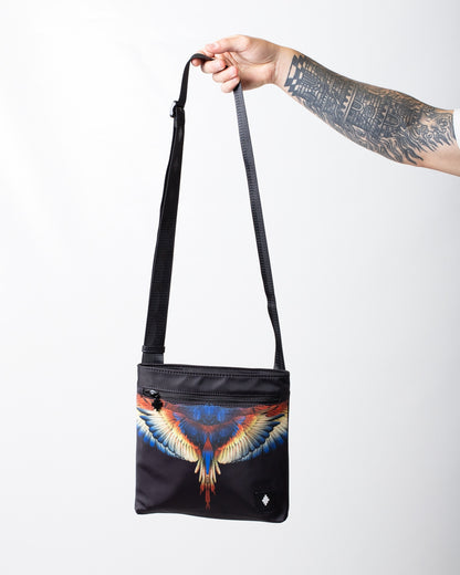 Tracolla Marcelo Burlon in nylon con logo wings colorfull