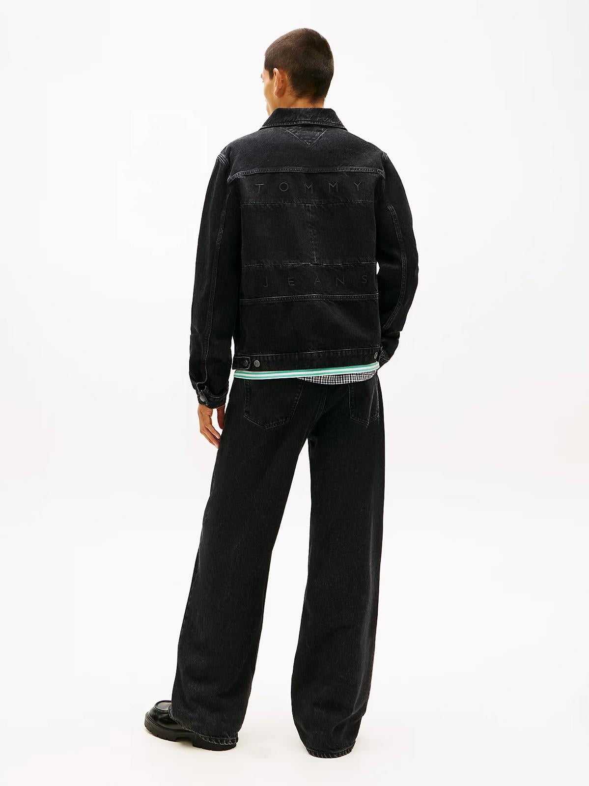 Giubbotto Tommy Jeans "Traker Flag" in jeans uomo