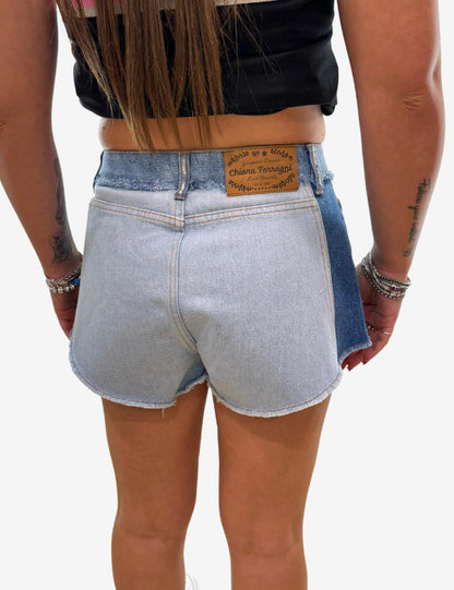 Short Chiara Ferragni in jeans con patchwork donna