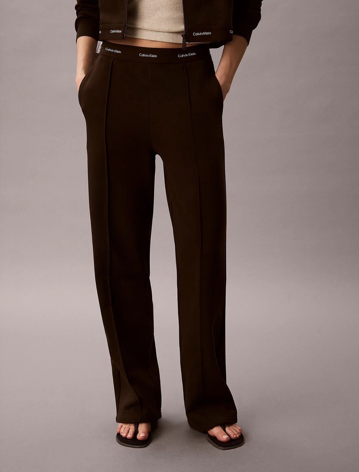 Pantalone Calvin Klein in felpa con fascia logata donna