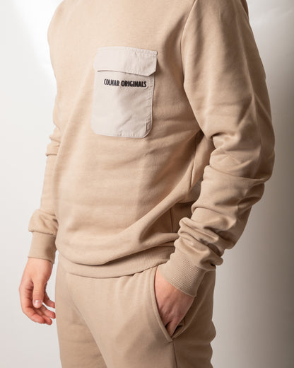 Felpa Colmar girocollo con tasca in nylon uomo