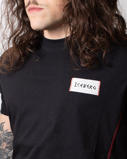 T-Shirt Iceberg girocollo con etichetta logata uomo