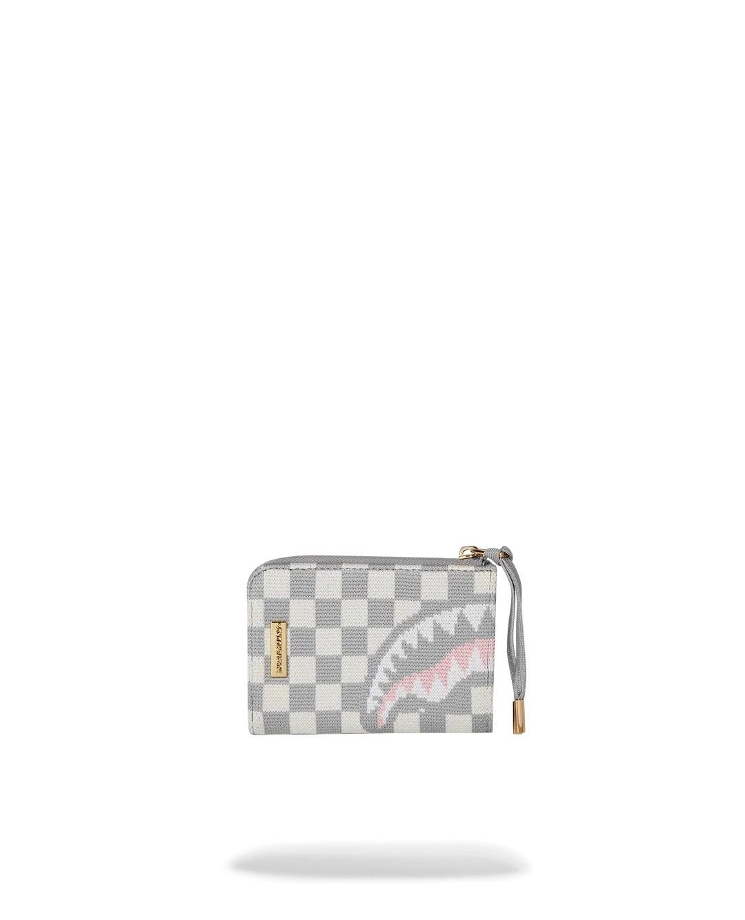 Portafoglio Sprayground bianco Knit sharks in paris in cream zip-out wallet