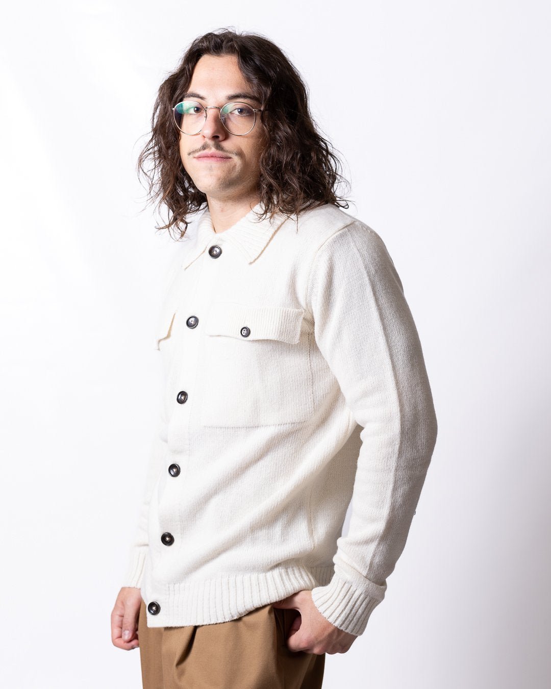 Cardigan Daniele Alessandrini in lana e cashmere uomo