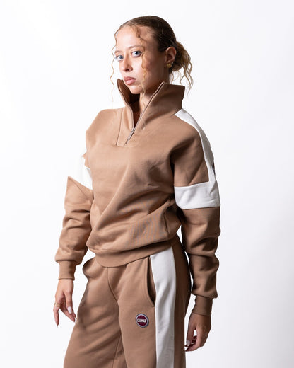 Felpa Colmar mezza zip color block donna