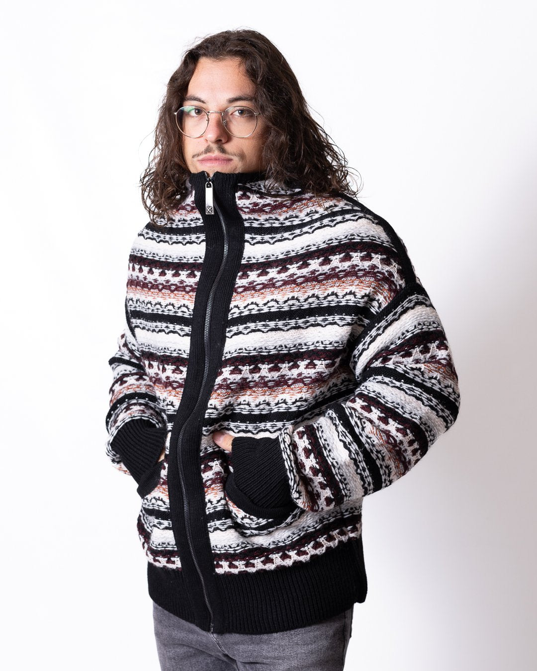 Maglia John Richmond full zip in lana