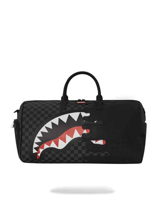 Borsone Sprayground nero unfinished shark large duffle