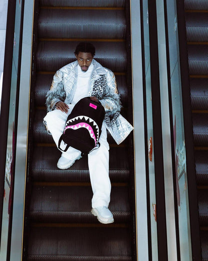 Zaino Sprayground nero Shark central nylon black pink backpack
