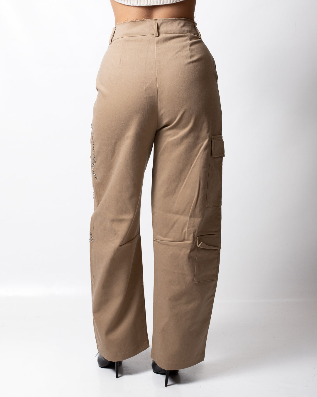 Pantalone Disclaimer cargo con logo signature donna