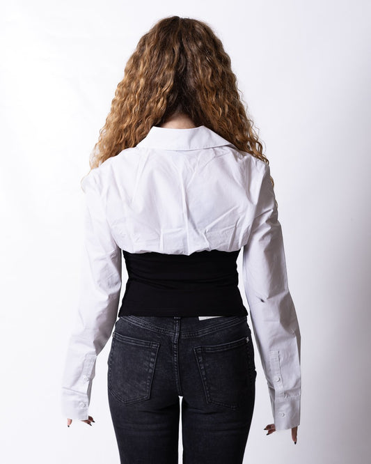 Camicia Karl Lagerfeld Jeans con bustino e logo ricamato