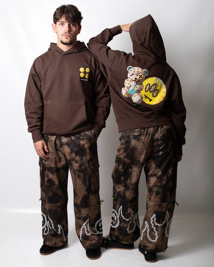Felpa Barrow "Emoji" con cappuccio, strass e perline