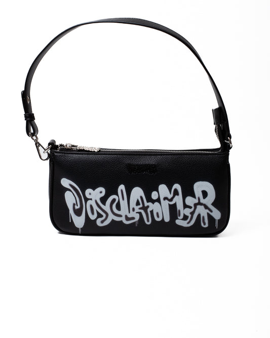 Borsa Disclaimer black con manico e stampa donna