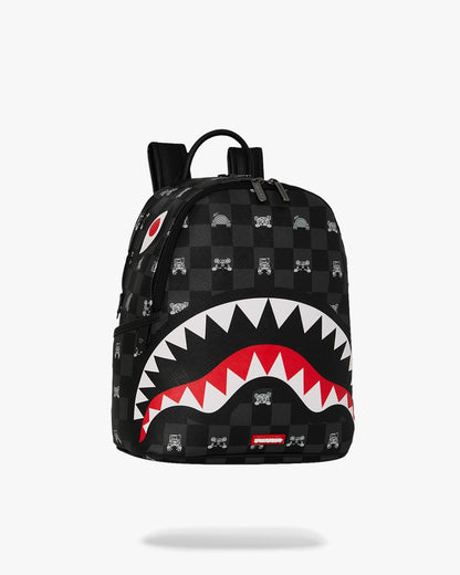 Zainetto Sprayground nero GRAY PEEKING CHARACTER CHECK SAVAGE BACKPACK