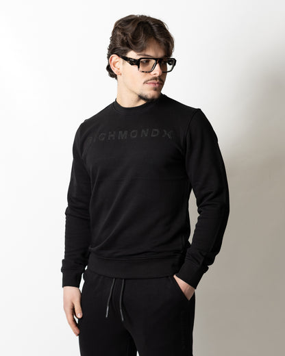 Felpa Richmond X girocollo con logo in rilievo uomo