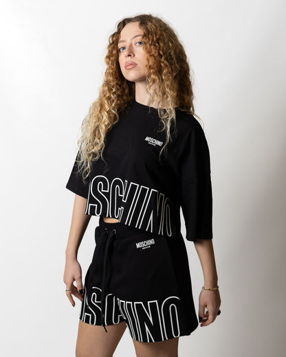 T-Shirt Moschino Active cropped logata donna