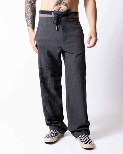 Pantalone Just Cavalli gessato in flanella uomo