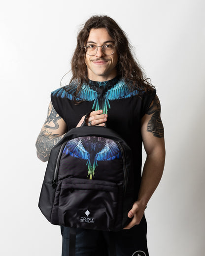 Zaino Marcelo Burlon in nylon "Icon Wings Royal"