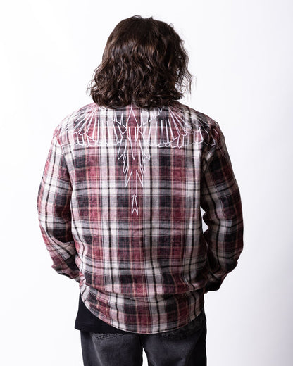 Camicia Marcelo Burlon a quadri in flanella "Icon Wings" uomo