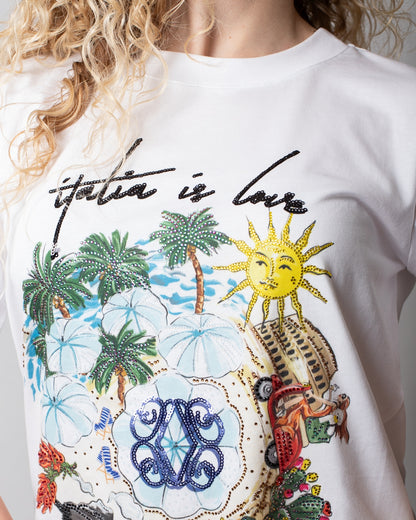 T-Shirt Nenette "Italia is Love" donna