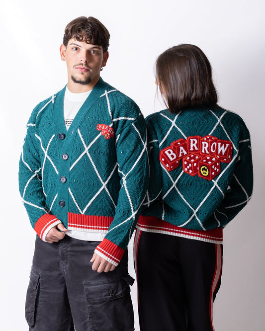 Cardigan Barrow in misto lana con patch