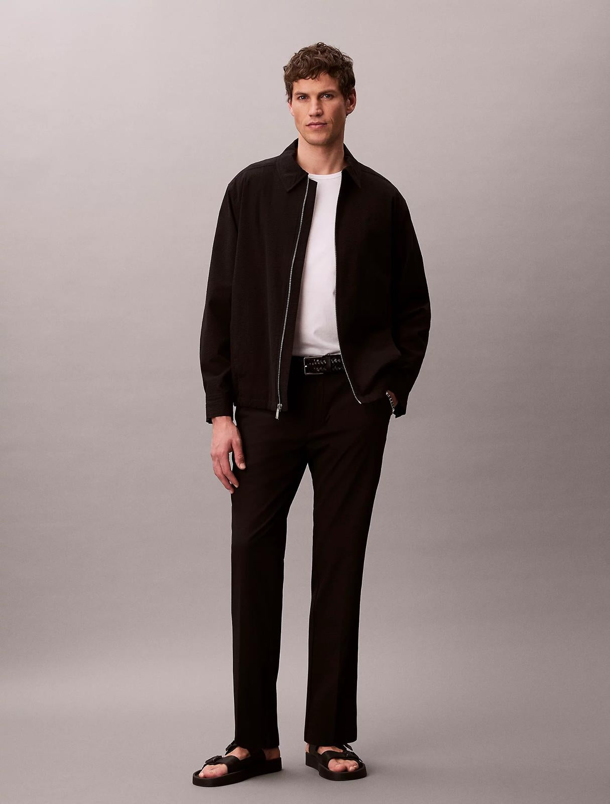 Pantalone Calvin Klein straight "Seersucker" uomo