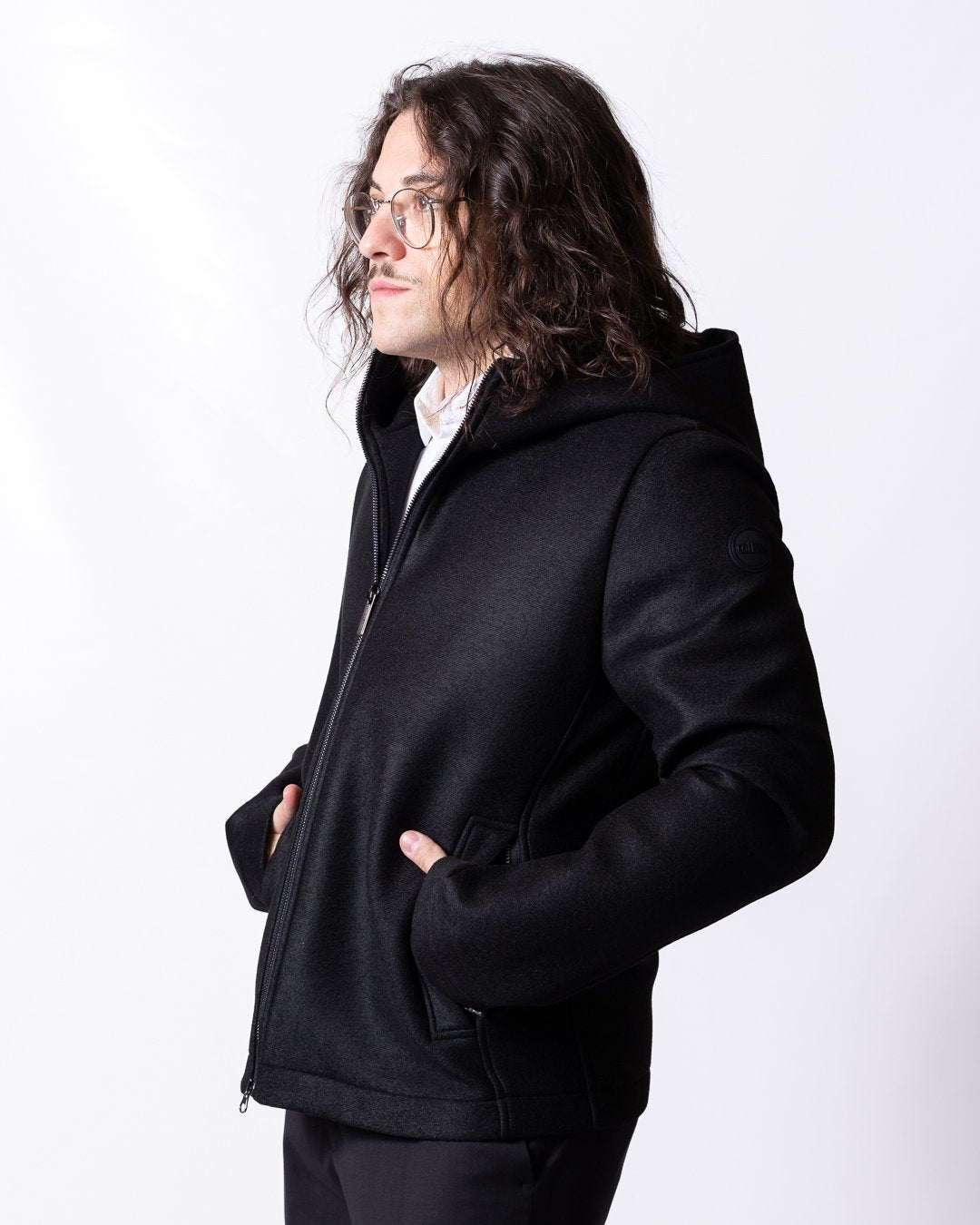 Cappotto Colmar in panno di lana con cappuccio uomo